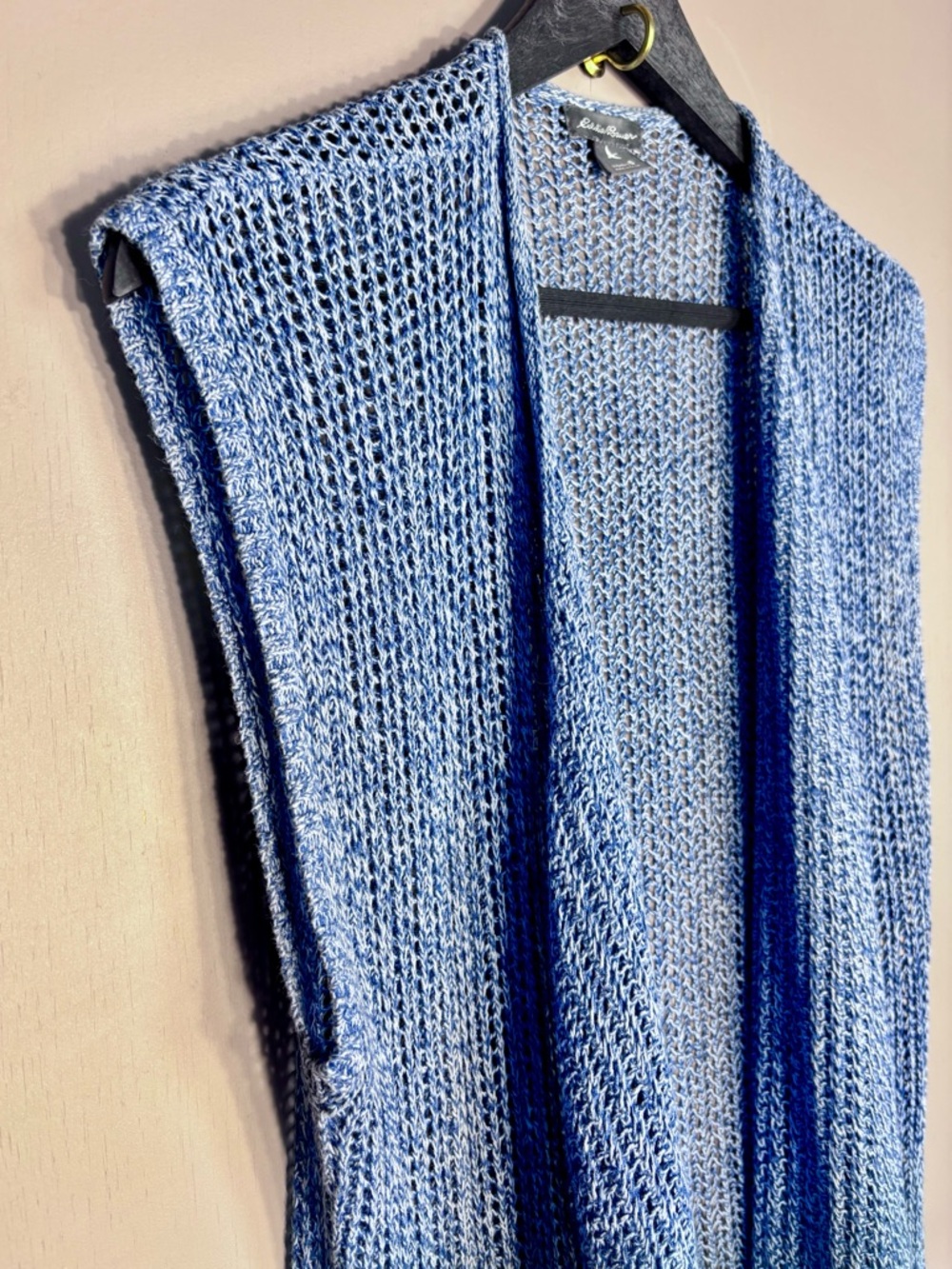 EDDIE BAUER Blue Loose-Knit Sweater Cardigan - Picture 3 of 8
